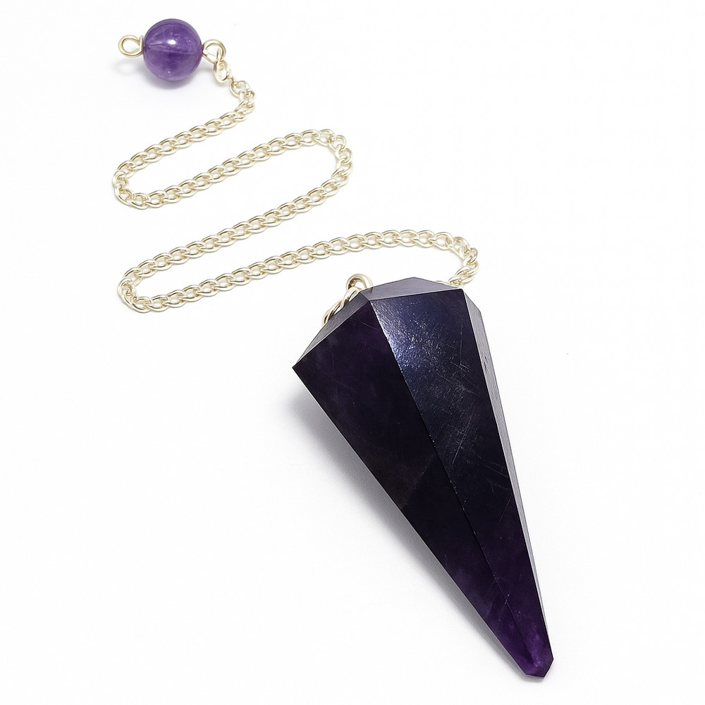 Amethyst Pendulum Point Gem Crystal Quartz Dowsing Dowser Scrying Divination