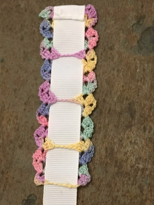 Handmade Crocheted Bookmark -rainbow colors
