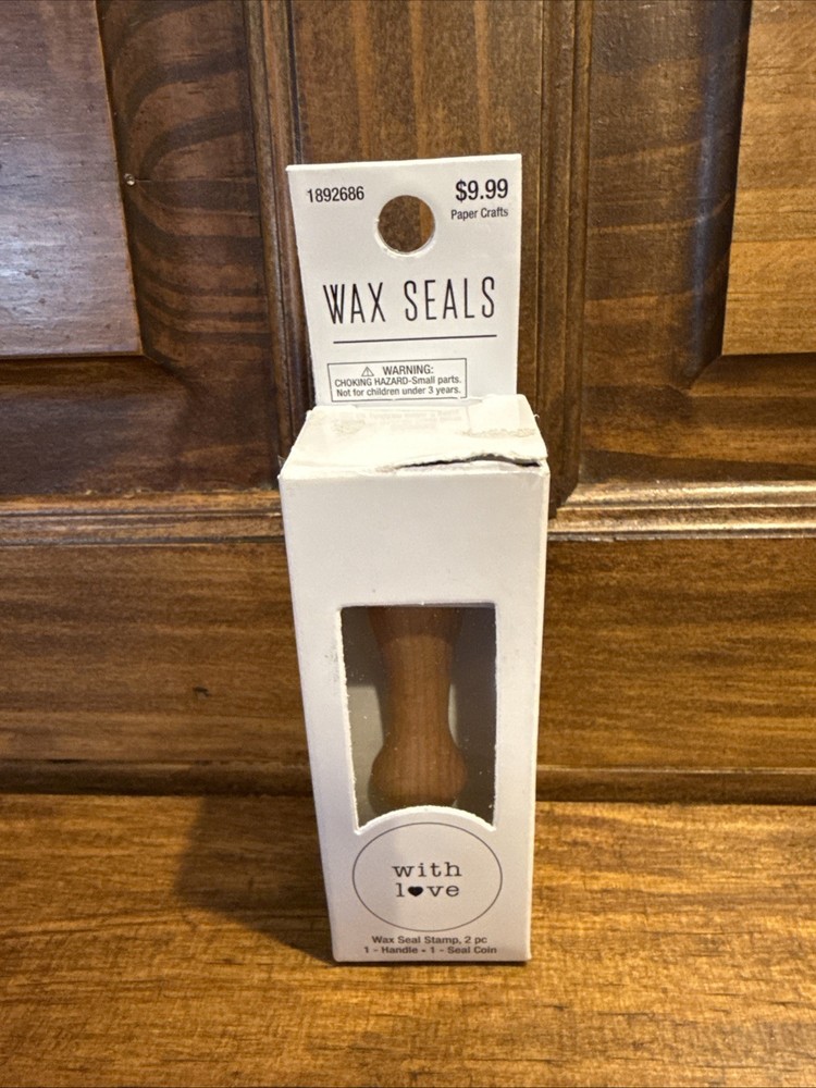 Wooden Handle Wax Seal  ‘With L🖤ve’ Stamp Message