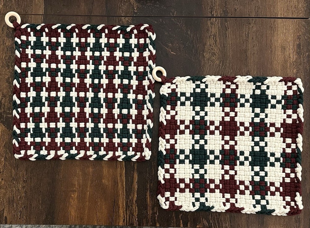 Handmade Cotton Woven Potholders Trivets PRO Size