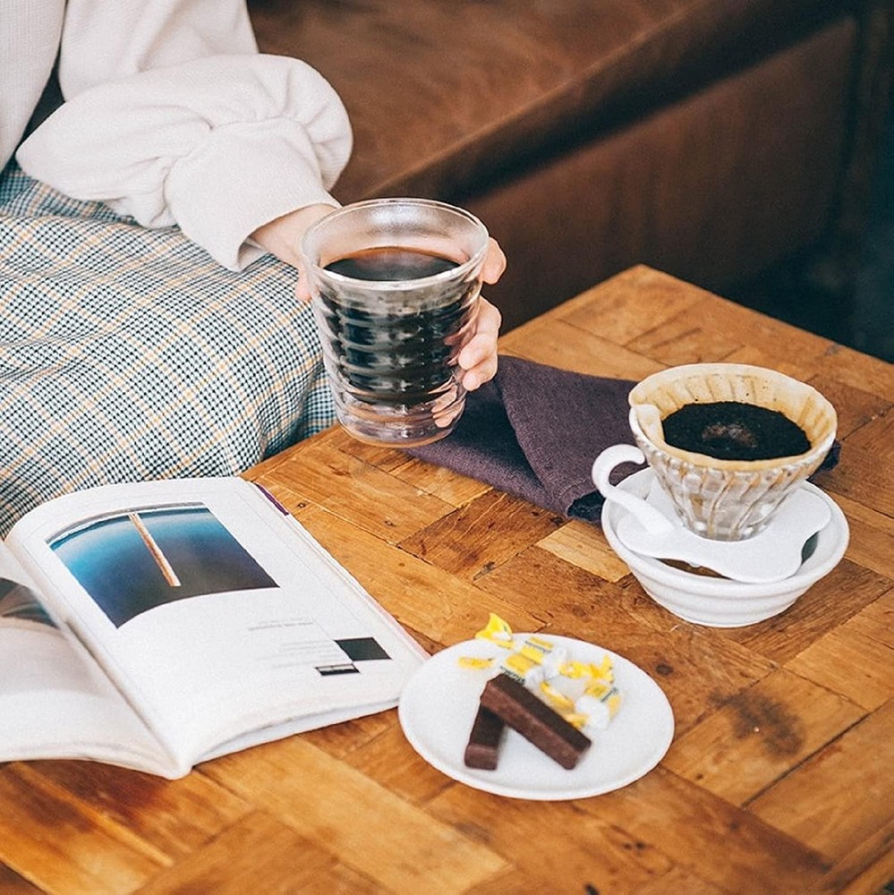 Glass coffee filter, model 02, black