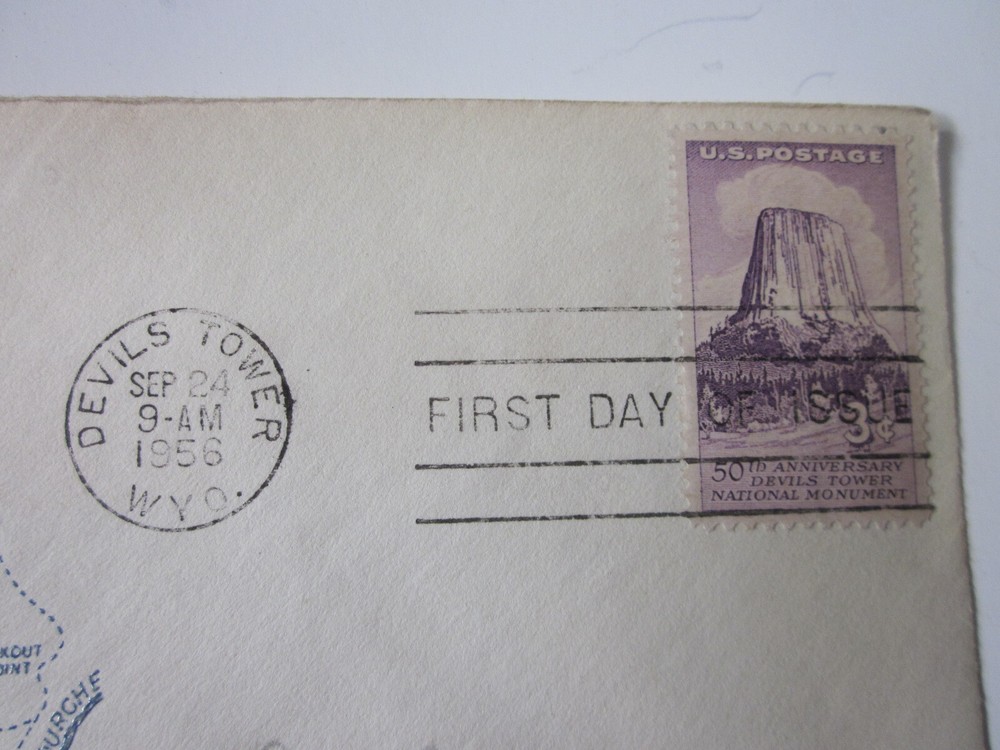 US FDC #1084 RARE DEVIL TOWER WYOMING AREA MAP CACHET