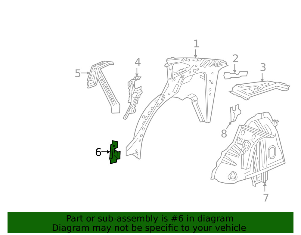 Genuine GM Driver Side Body Side Lower Inner Panel Filler 22987845