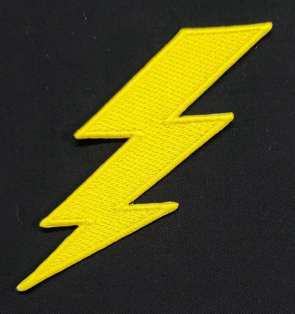 Lightning Bolt Iron On Patch Thunder Storm Electricity