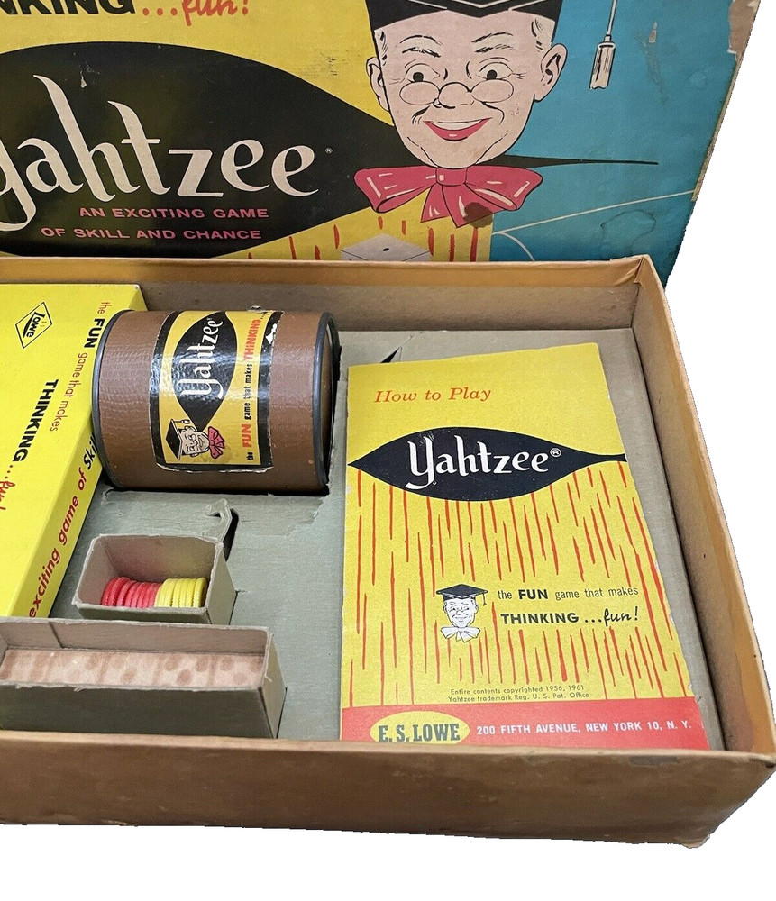 Vintage 1961 ES Lowe Co Yahtzee Game