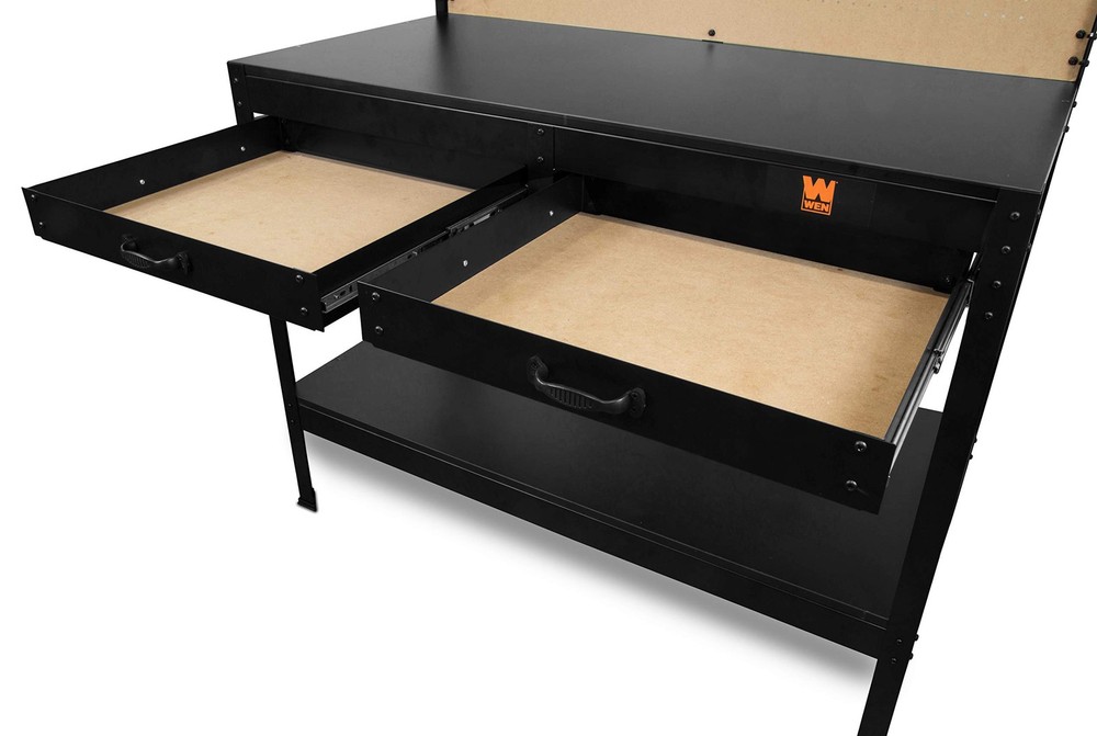 WEN Workbench with Light and Power Outlets Spacious Tool Organizer 220lbs Cap...