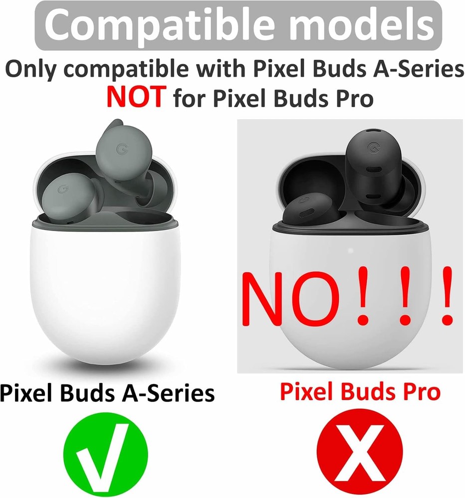 Memory Foam Tips Compatible with Google Pixel Buds A-Series memory foam black