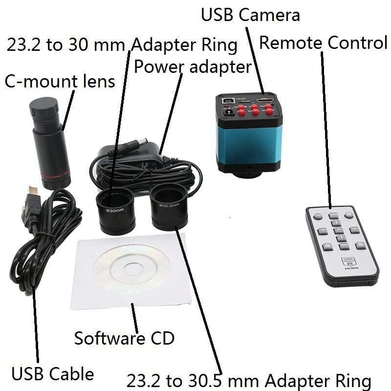 14MP USB Microscope Digital Electronic Eyepiece Camera with C-Mount Lens Adpter