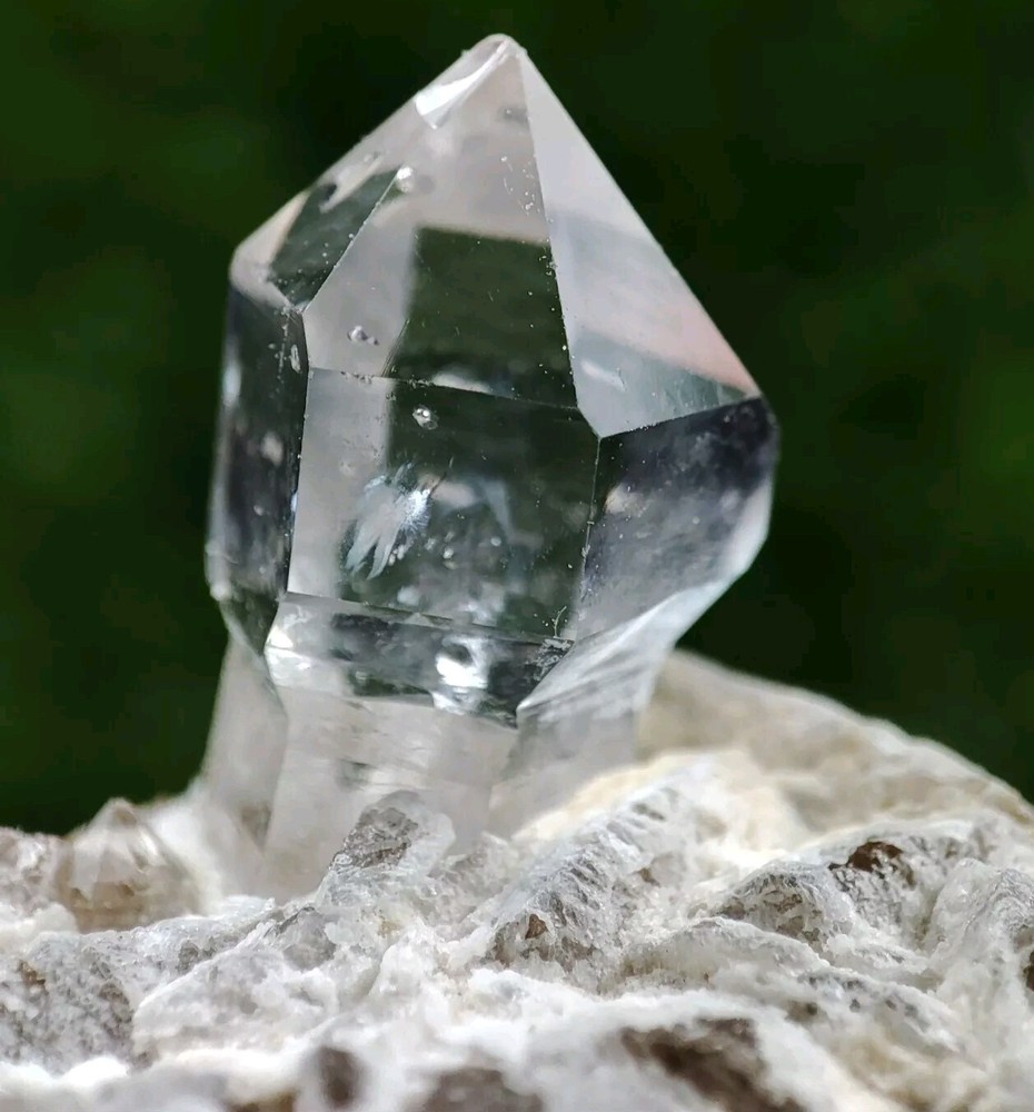 Transparent Diamond Quartz Crystal Scepter on matrix, Diamond Quartz Specimen