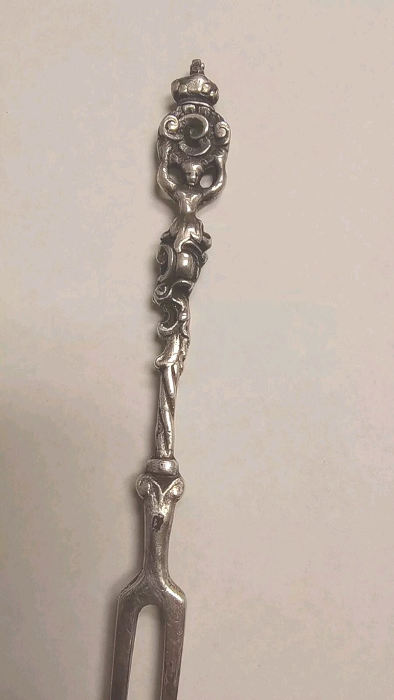 Antique Silver Olive Fork Lithuanian Arms Lithuania