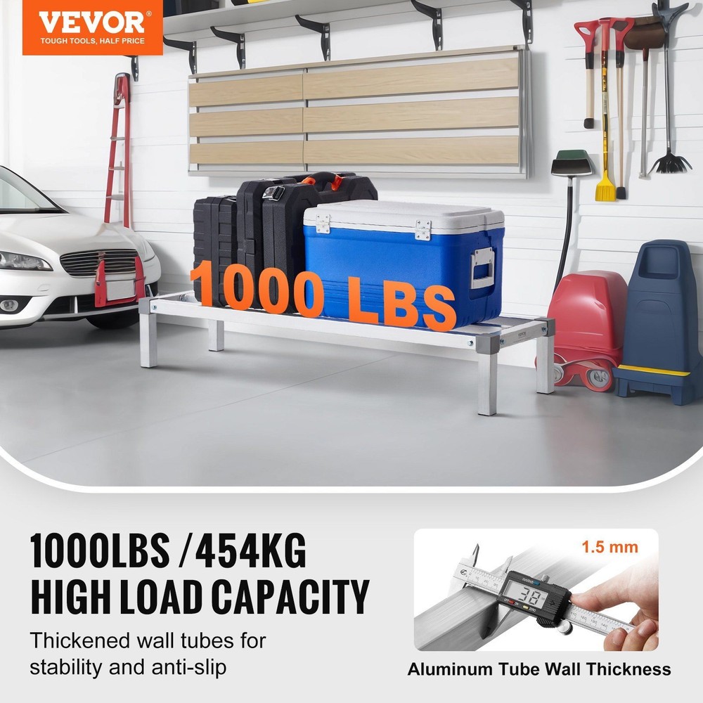 Robust 1000lb 48x14x8 Aluminum Rack Rust-Resistant Tool-Free Setup
