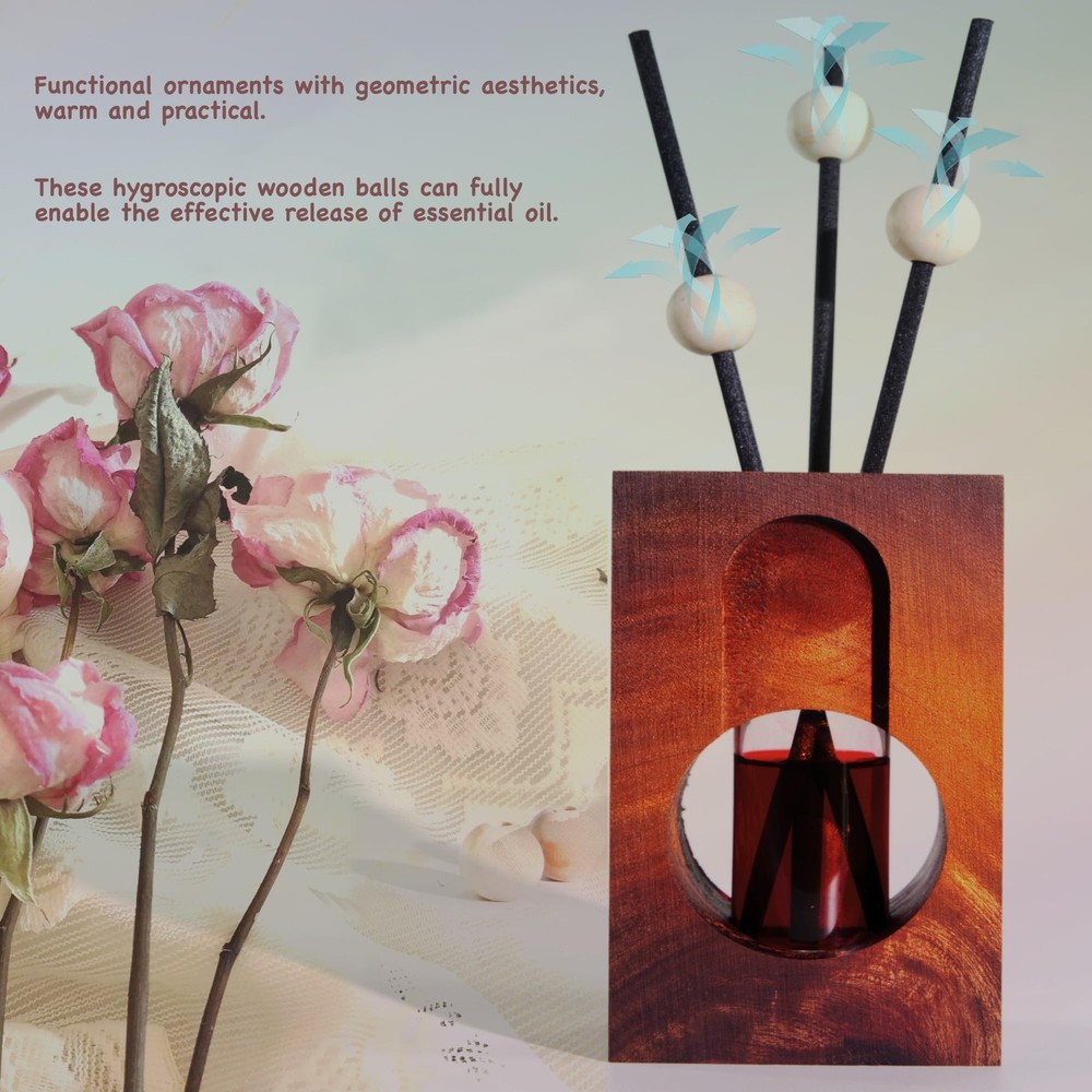 2 Empty Fragrance Wood Glass Diffuser Bottles, Refillable Diffuser Bottles wi...