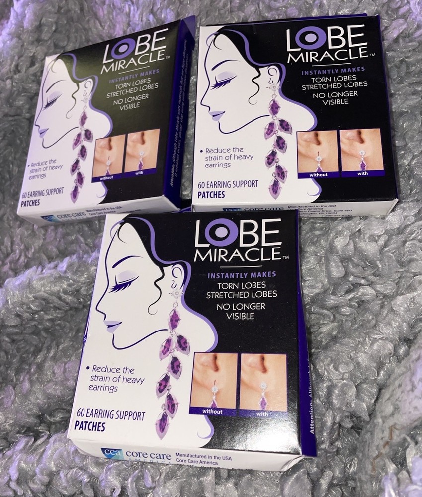 3 Lobe Miracle Earring Support Patches, 60-Count Each Box Boxes