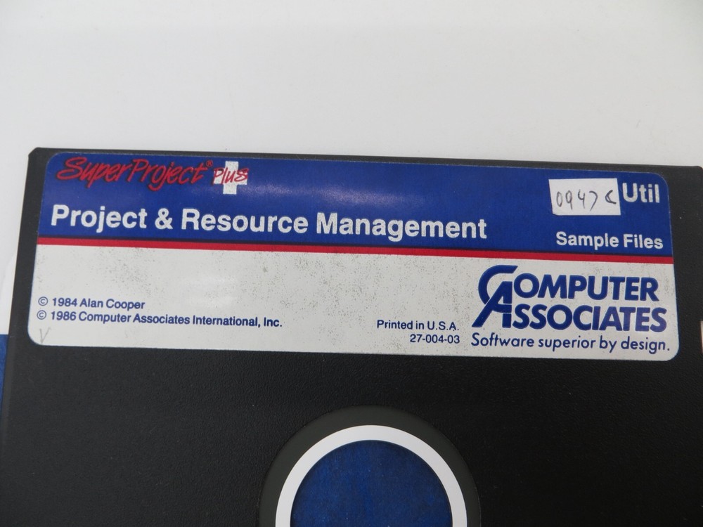 Super Project Plus Project & Resource Management 5.25" Floppy Disk 1986