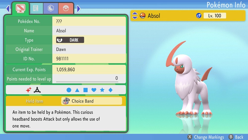 Shiny Absol 6IVs Pokemon BDSP