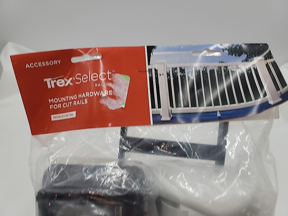 Trex Select Railing Mounting Hardware For cut Rails - White Horizontal-Deck-rail