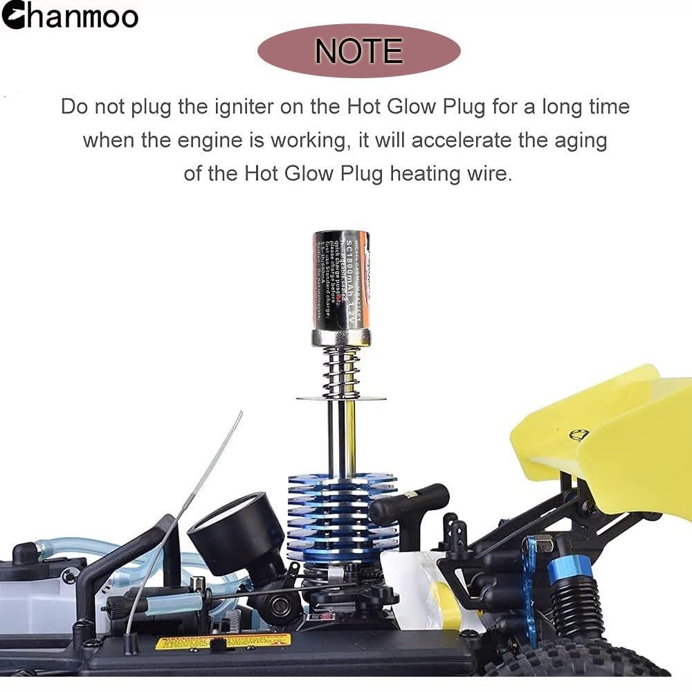 Chanmoo Nitro Starter Glow Plug Igniter 3600mAh with Charger Tools Assorted