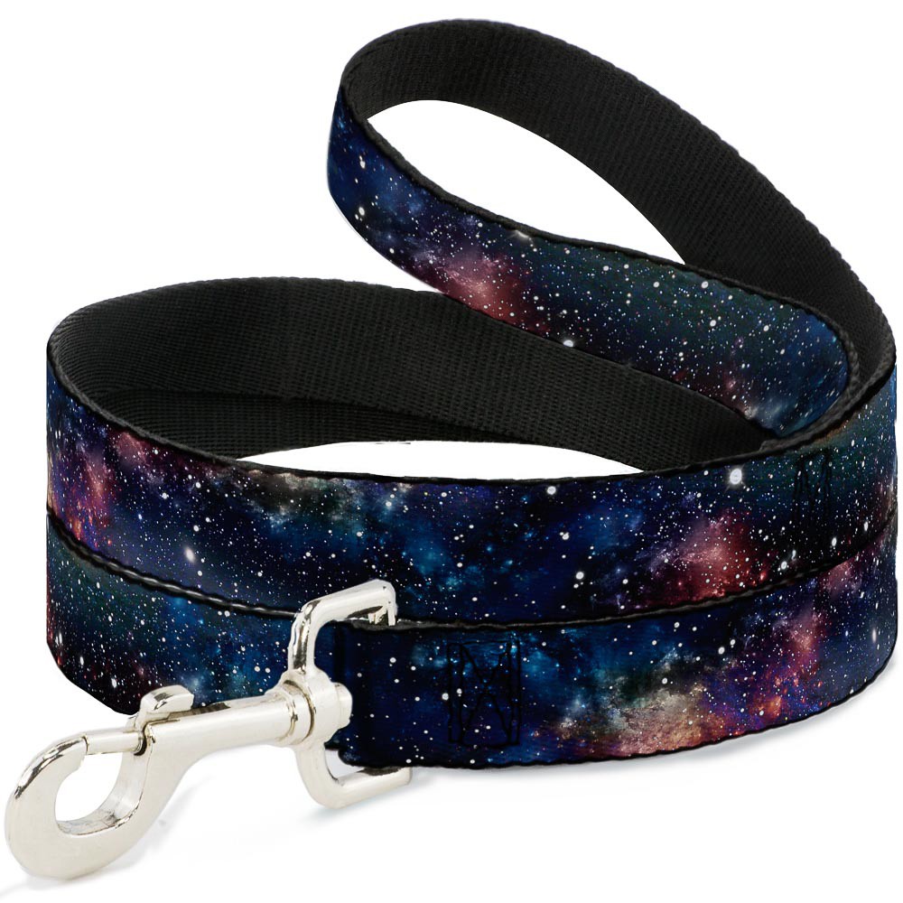 Dog Leash Space Dust Collage NARROW 0.5"