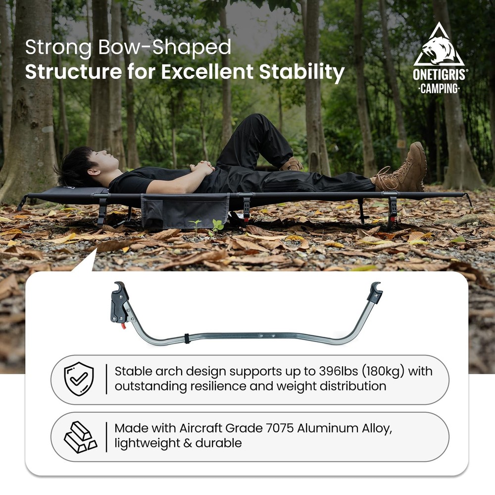 SUPRAGRIS Camping Cot, Support Up to 400lbs, Lightweight Comfortable Folding Bed