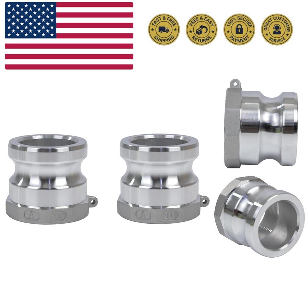 Versatile 2" Aluminum Camlock Fittings with NPT Thread for Quick Disconnect