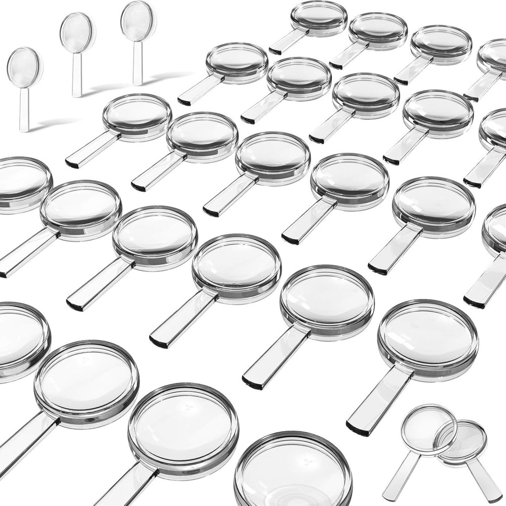 40 Pack Mini Plastic Handheld Magnifying Glasses 3X Reading Hand Lens Magnifier