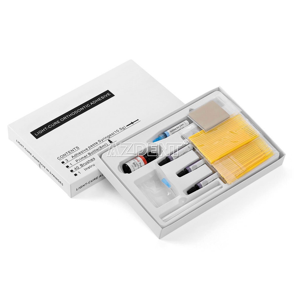 Dental Ortho Bracket Cure Light Composite Etching Adhesive Etching Gel Kit