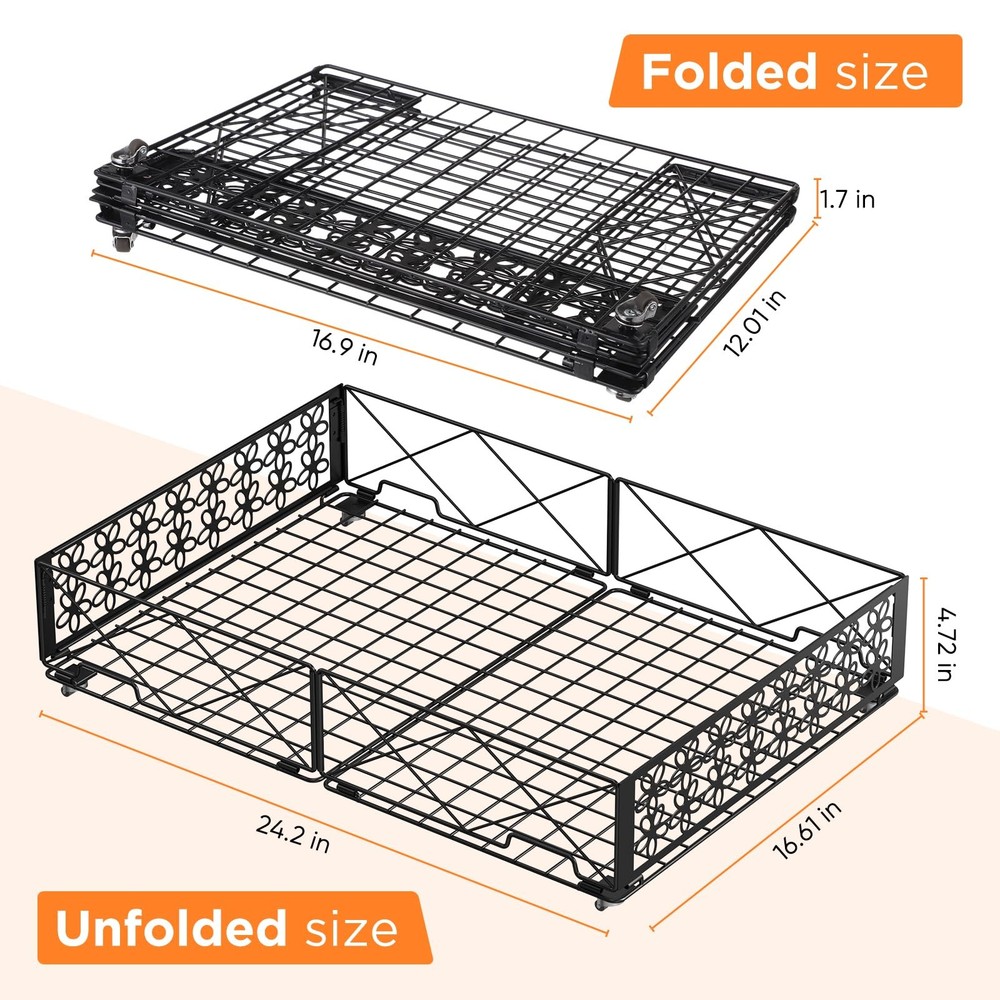 Under Bed Storage with Wheels, Rollable Under Bed Storage Container, Foldable...