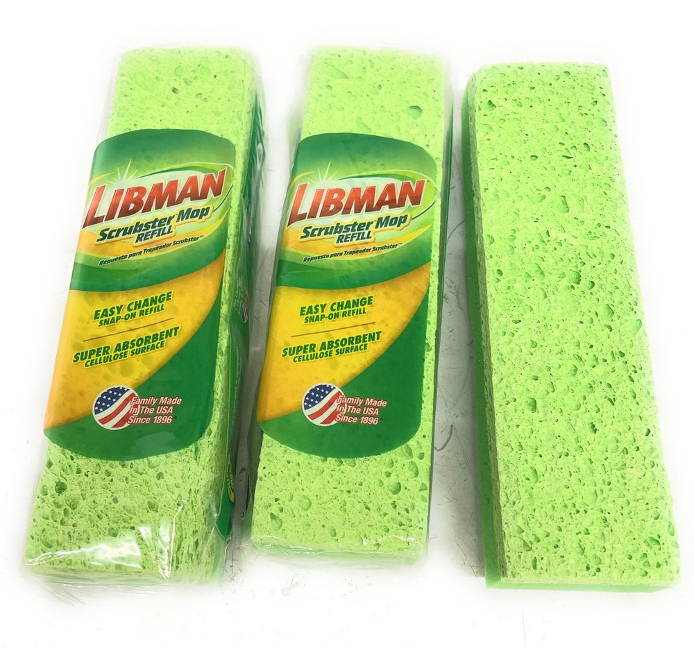 Libman Easy Change Snap-On Scrubster Mop Refill, Green