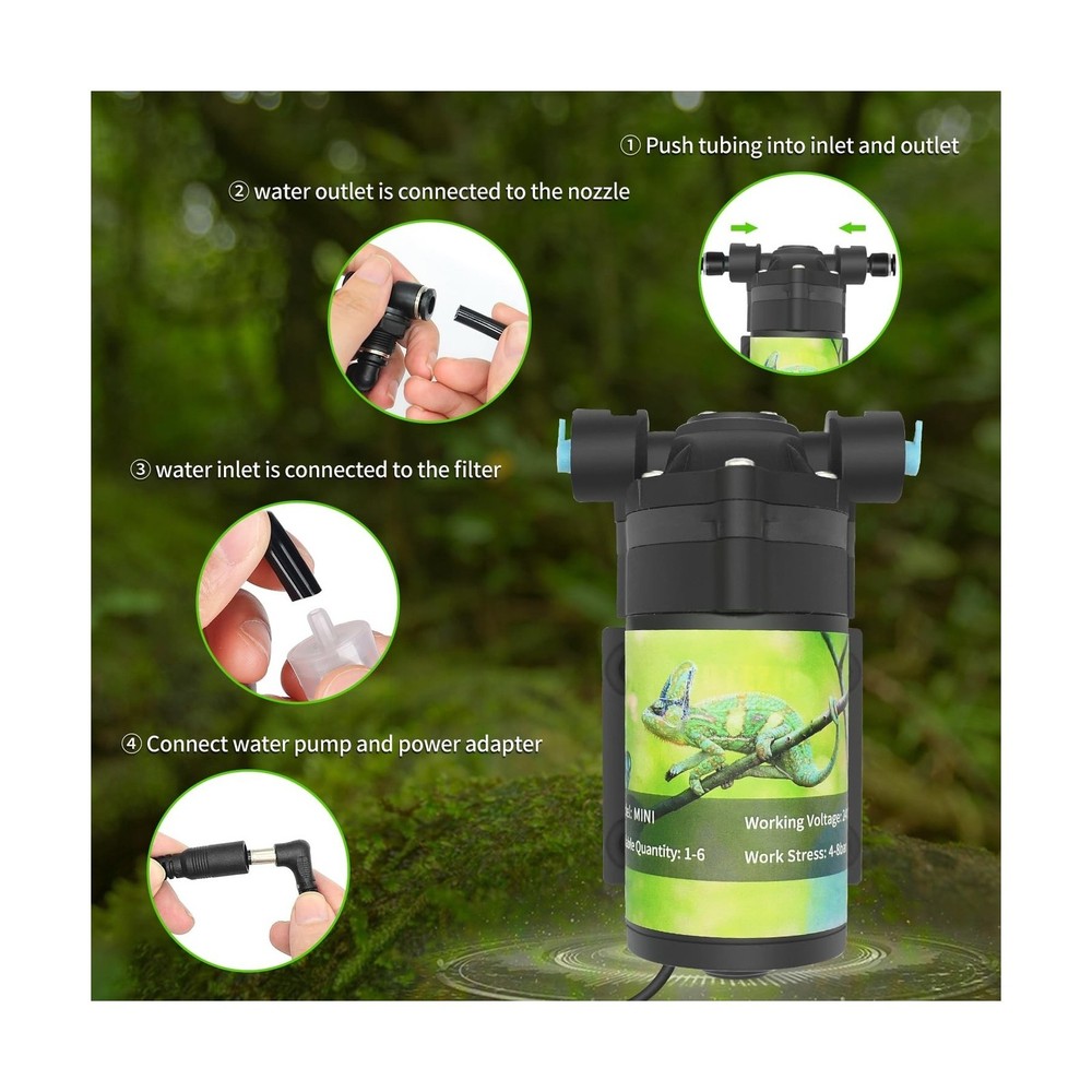 Reptile Mister System, External Timer & 360° Adjustable Nozzle, Hum... Fast