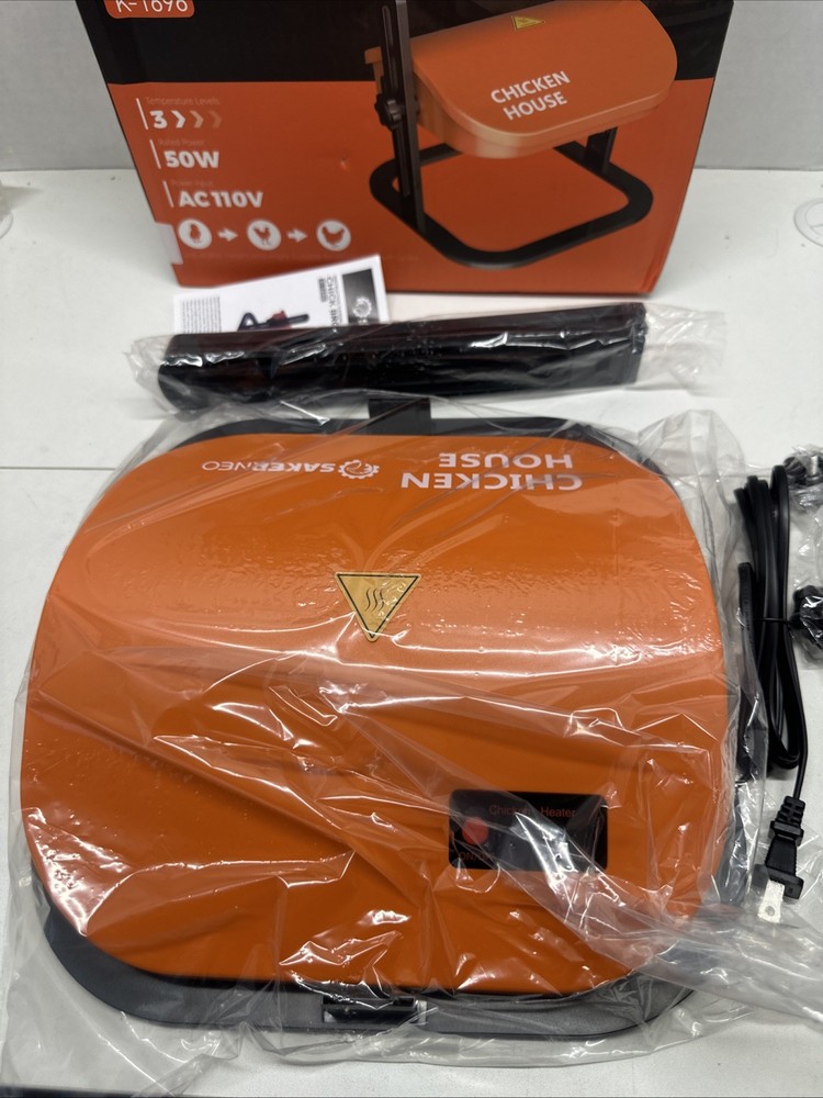 Sakerneo Chick Brooder Heating Plate Black/Orange for 15 Chicks 50w 3 Temps
