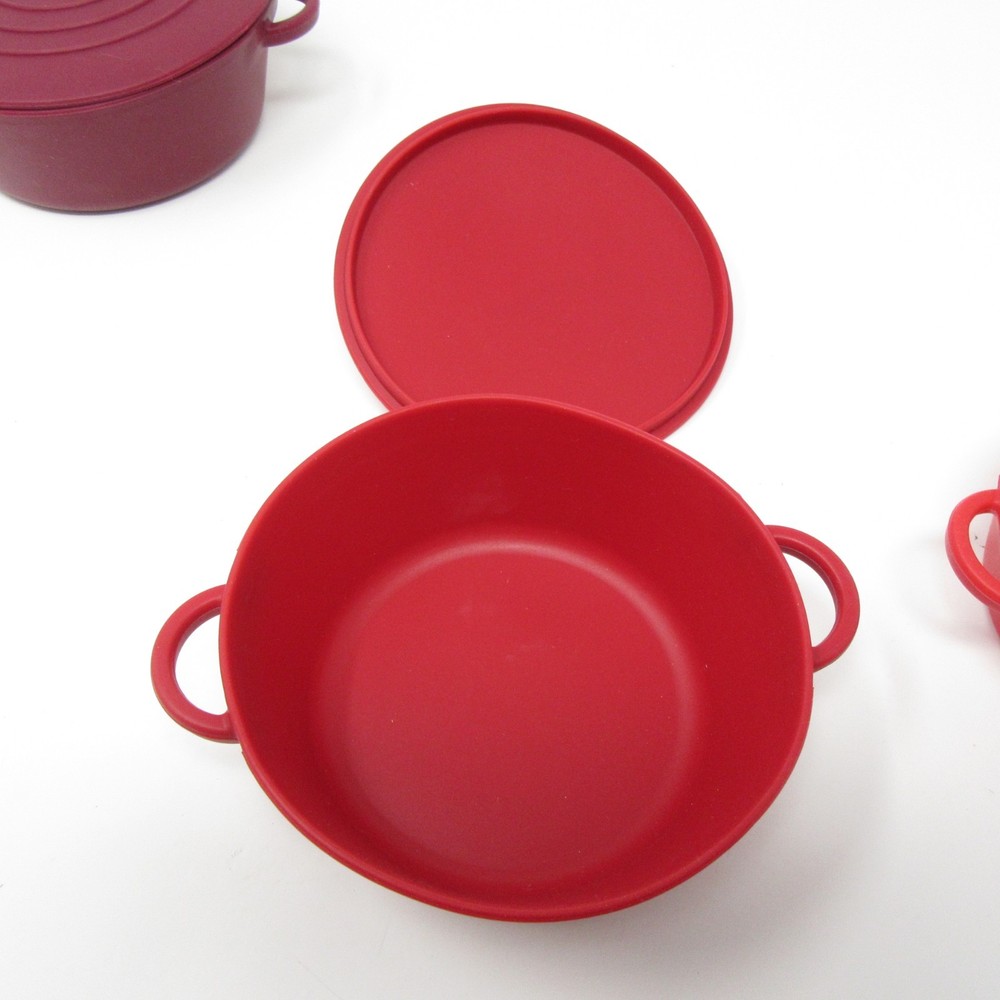 MarkCharles Misilli Silicone Nesting Round Pots Cookware Bakeware Red NEW