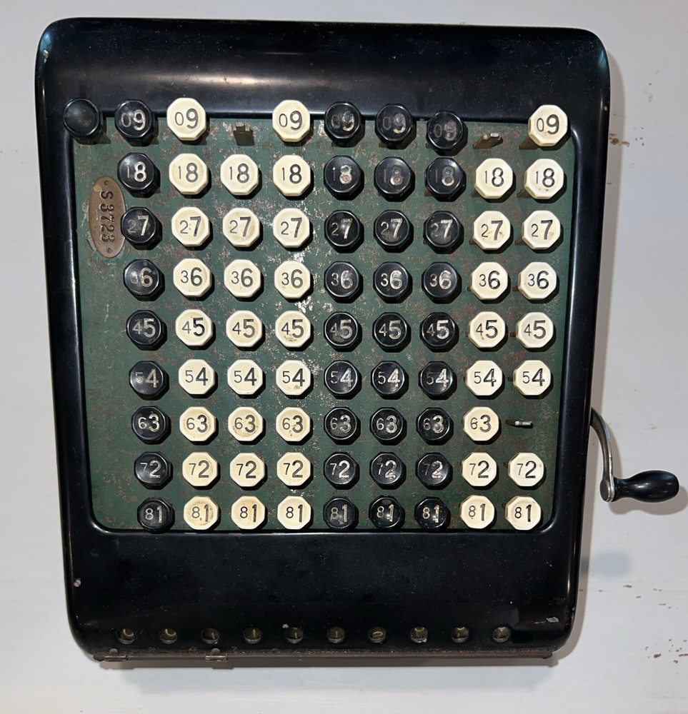 Antique Burroughs Class 5 10 Column Key Driven Calculator Adding Machine Decor