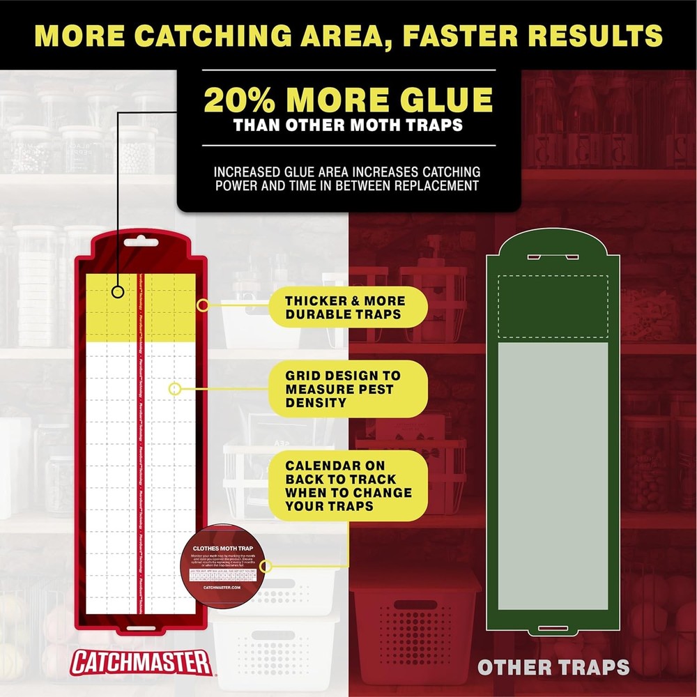 Catchmaster Pantry Moth Traps with Premium Extra Strength Pheromone Technology