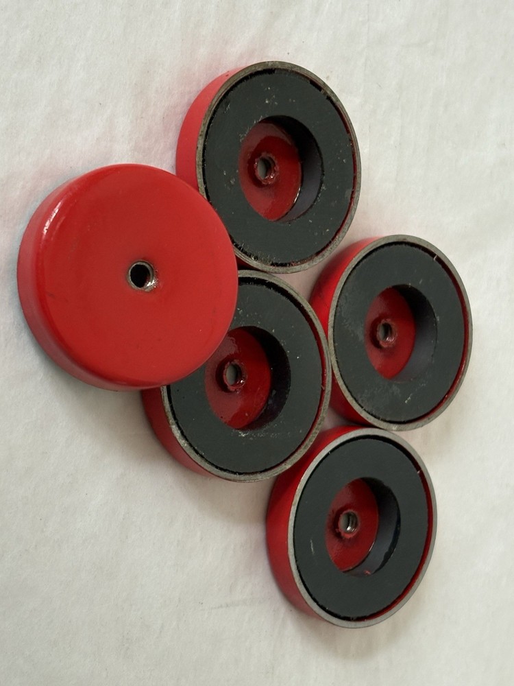 New 5-PACK Shallow Pot Magnet, 25 Lb. Pull 1-3/8”