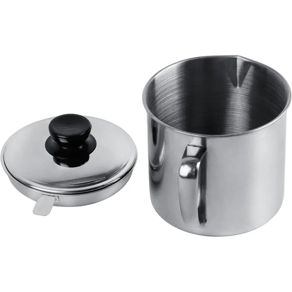 Bacon Grease Container Kitchen Oil Container Can with Strainer for Store Meat