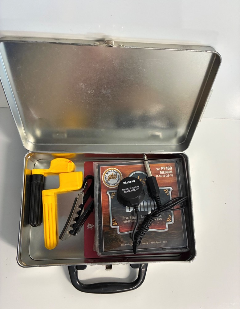 Banjo Accessory Bundle-Strings, Tuning pick up-Capo-Care Kit-String Winders