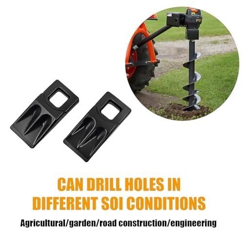 4 Pack Auger Teeth Replacement Set for 3 Point Post Hole Digger - Heavy Duty Cut