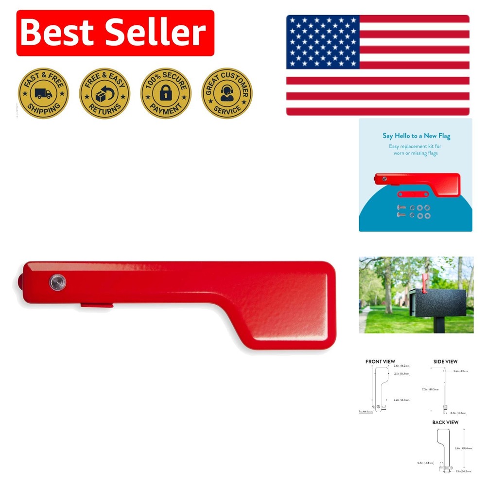 Galvanized Steel Mailbox Flag Replacement - Easy Installs, -Round Durability