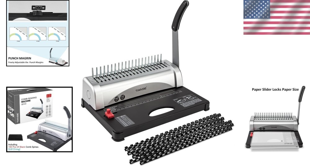 Professional Comb Binder for A4, A5 with 100 PCS Starter Kit - 21-Hole Design