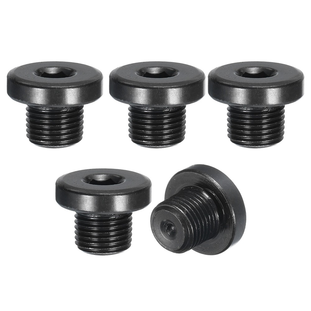 G1/8 Male Outer Head Hex Thread Socket Pipe Plug Fitting, 5Pcs, Black