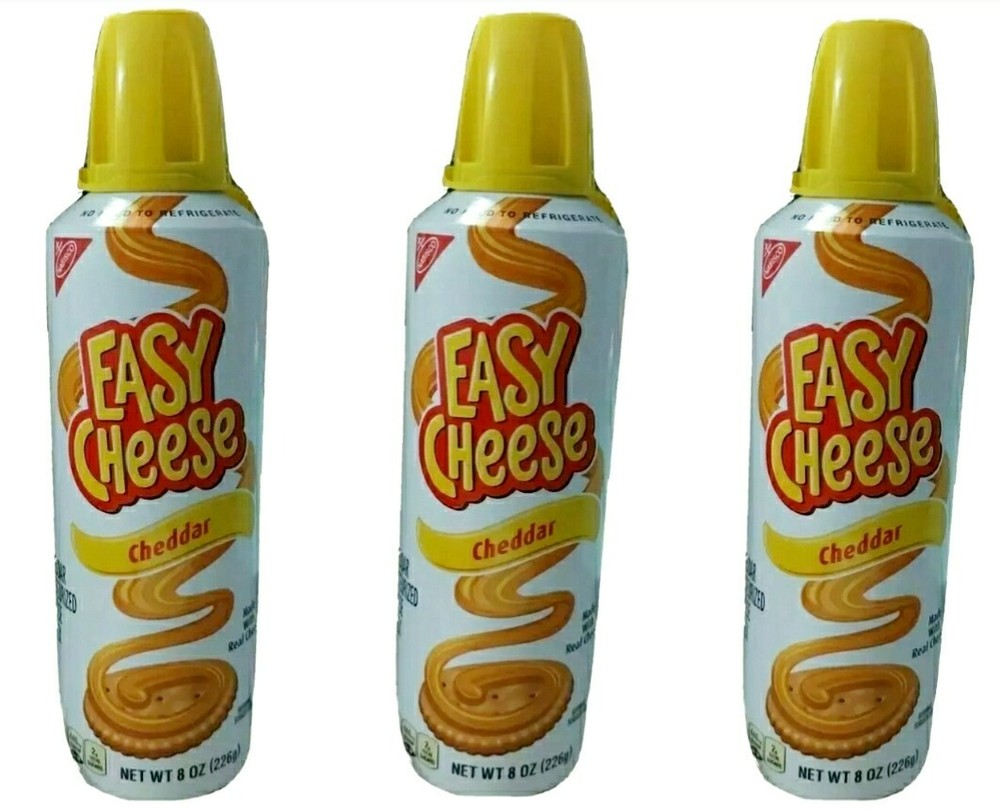 NABISCO EASY CHEESE CHEDDAR SPREADABLE NO NEED TO REFRIGERATE 5 PKS
