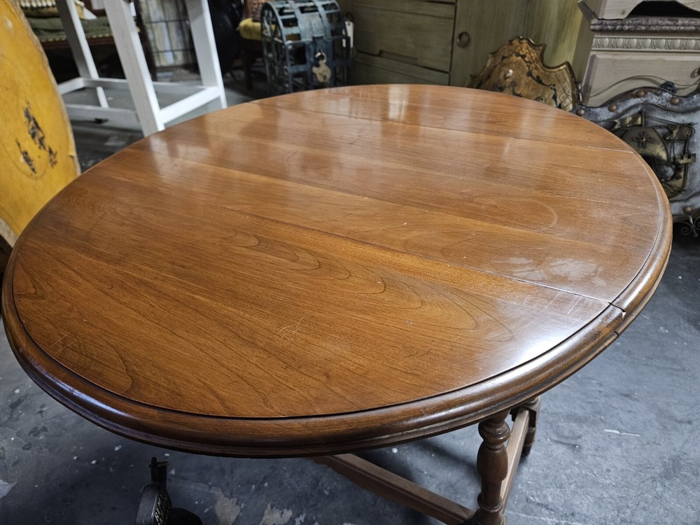Vintage Pennsylvania House Drop Leaf End Table Solid Cherry Oval