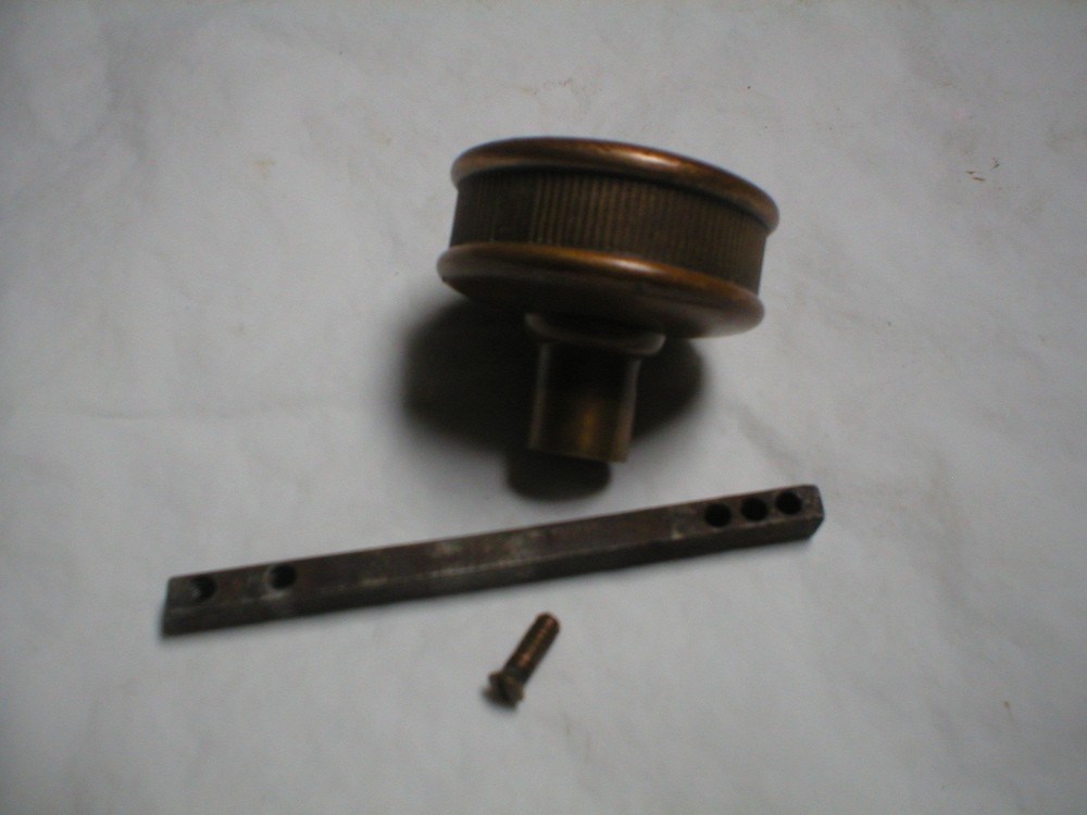 Antique Drum Style Solid Brass Doorknob and Spindle