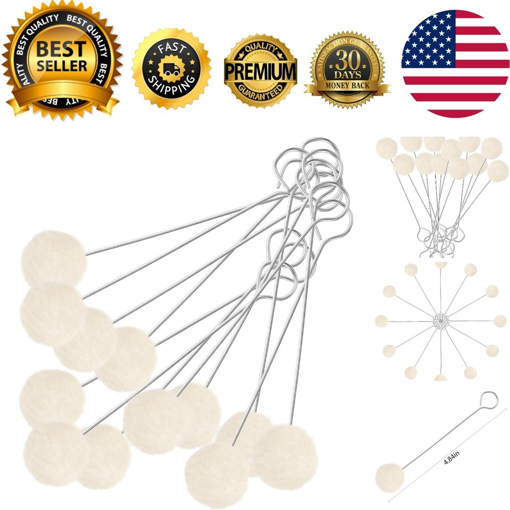 12 Wool Dauber Ball Brushes with Metal Handle - Essential Tool for DIY Projects