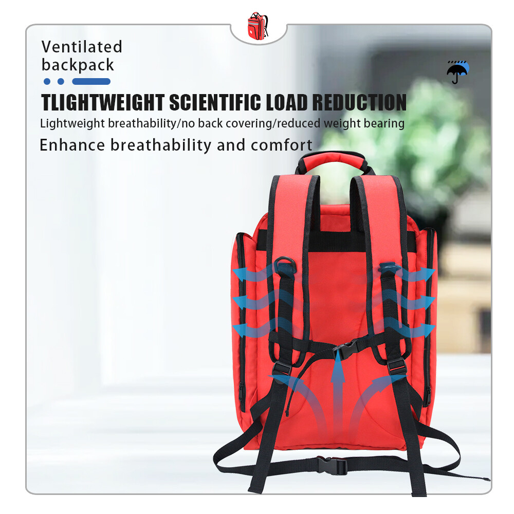 First Aid Bag Emergency Backpack Large Capacity Sorted Storage Survival