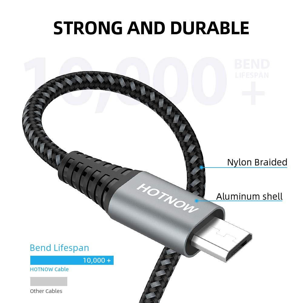 USB C to Micro Cable 1.5FT 2Pack, Type C 1.5FT, Black