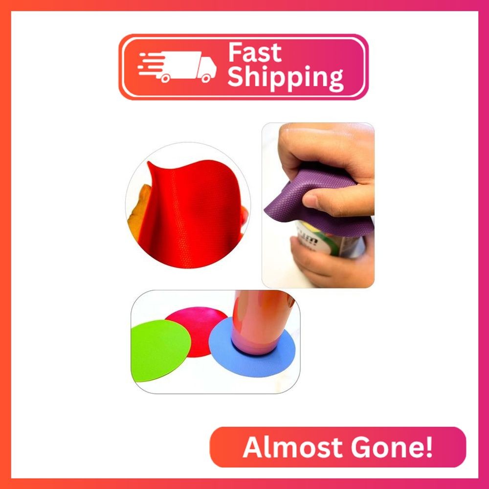 Deofun 4pcs Rubber Jar Opener Bottle Gripper Non Slip Pad Multi-function Can Ope