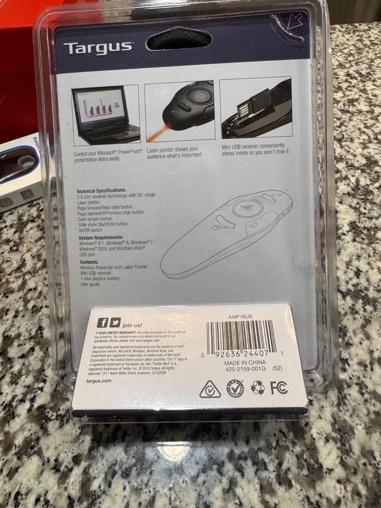 Targus Wireless USB Presenter with Laser Pointer - AMP16US