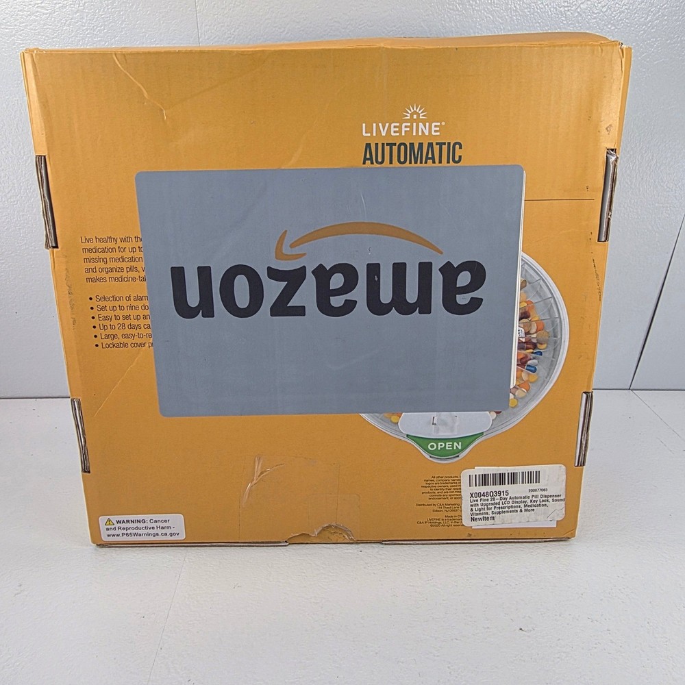 LiveFine Automatic Pill Dispenser with Alarms and Locking Lid