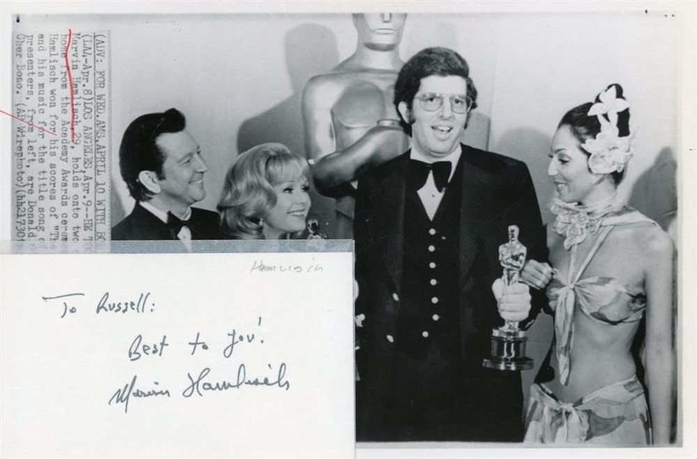 Marvin Hamlisch- Signed Index Card